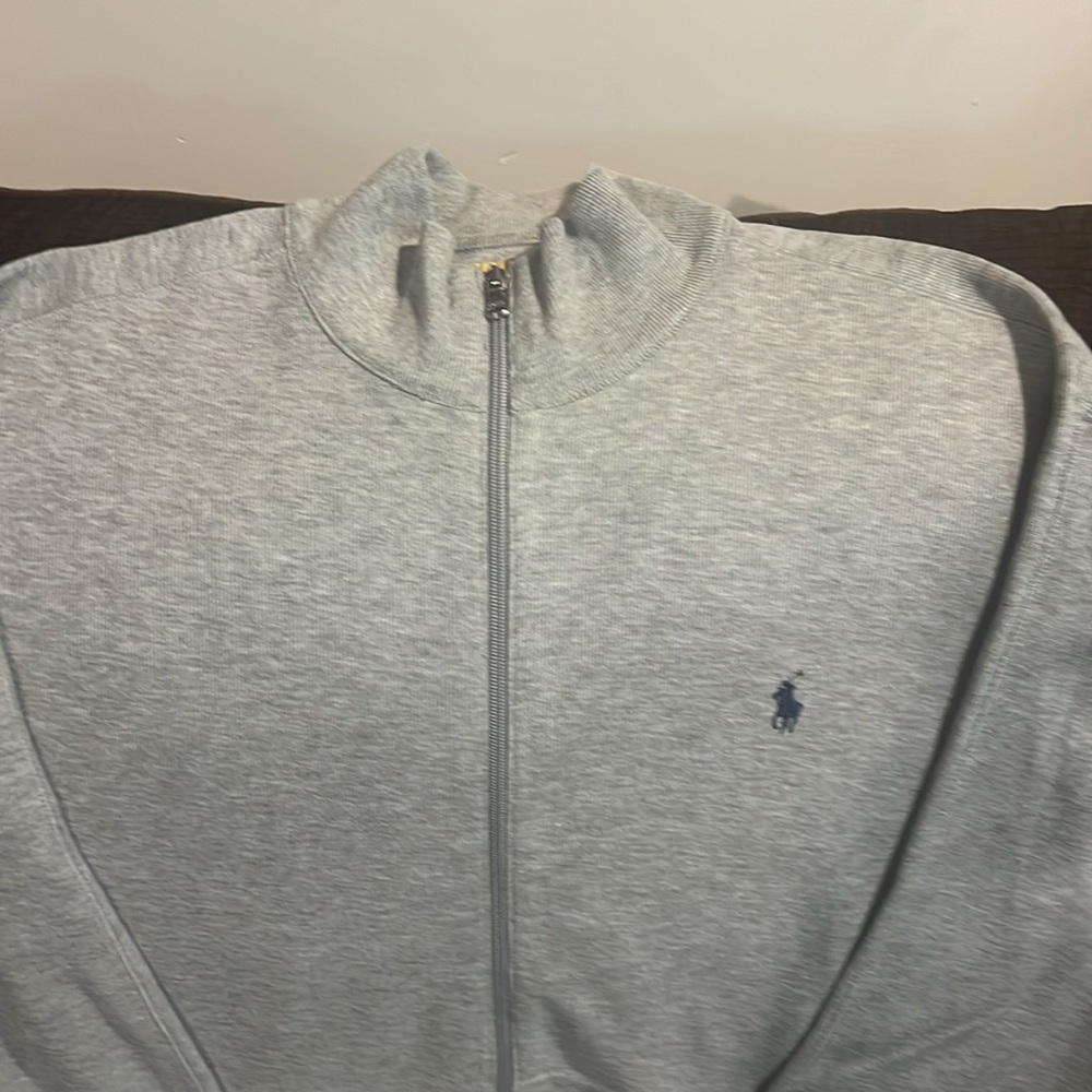 Polo by Ralph Lauren Men's Gray Full-Zip Double Knit Jacket - Picture 2 of 7